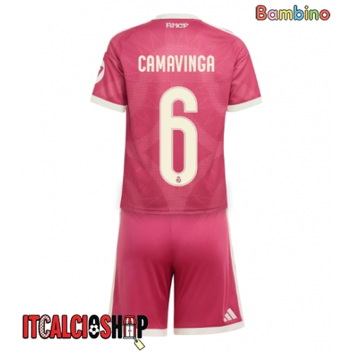 Real Madrid Eduardo Camavinga #6 Terza Maglia Bambino 2026-27 Manica Corta (+ Pantaloni corti)